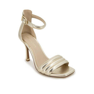 RTLS 175 KENNETH COLE NEW YORK HART GOLD METALLIC WOMENS SANDAL HEELS